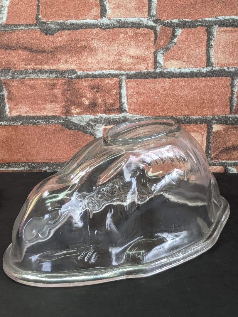 イギリス アンティーク ガラス製 ウサギゼリーモールド ３点セット