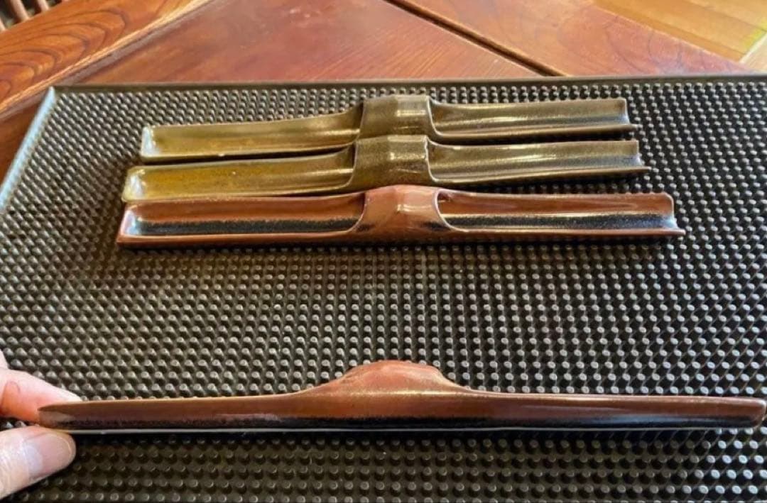 レア　美品　台形久留米籃胎(らんたい)漆器　付属 ・箸・箸置き・合計２１点セット