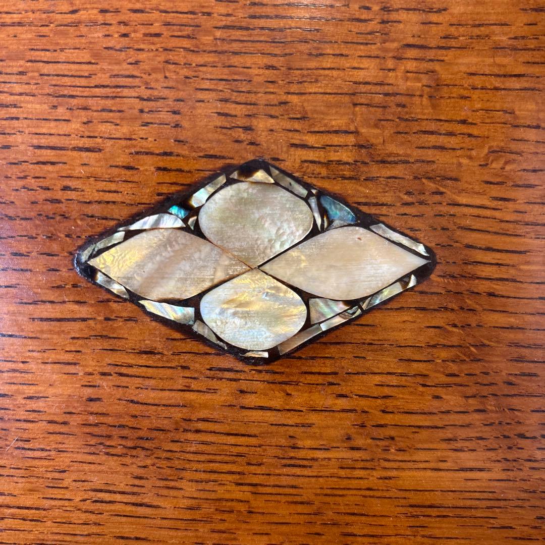 小島雄四郎　螺鈿　楢　小盆　民芸　角切盆　木箱入　黒田辰秋