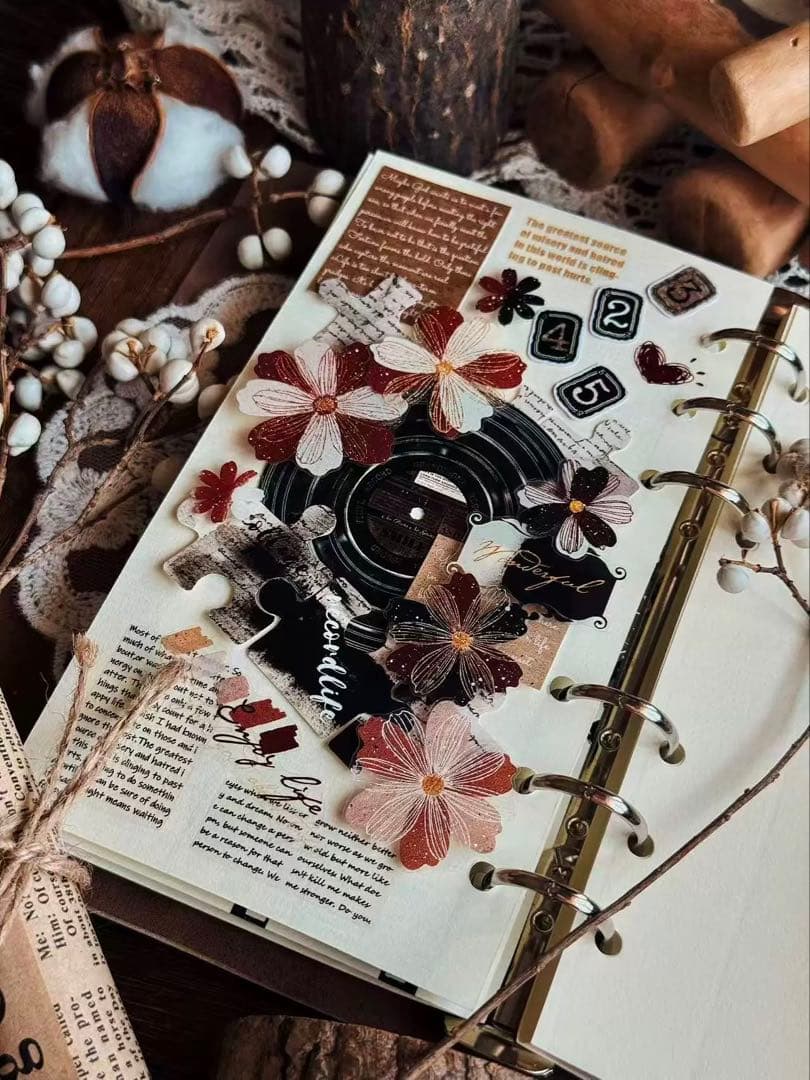 海外マスキングテープ巻売り パズル・セピア 装飾マスキングテープ