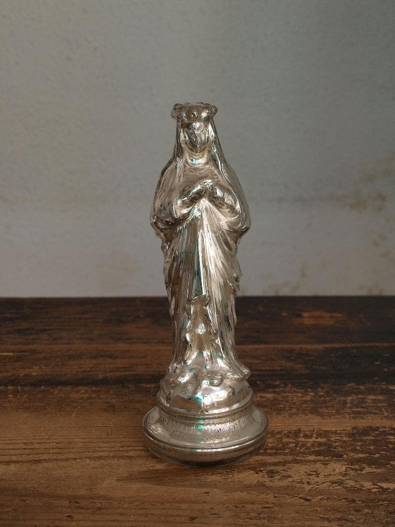 フランス 聖母マリア像 マーキュリーガラス 無原罪の御宿り 水銀ガラス/J426