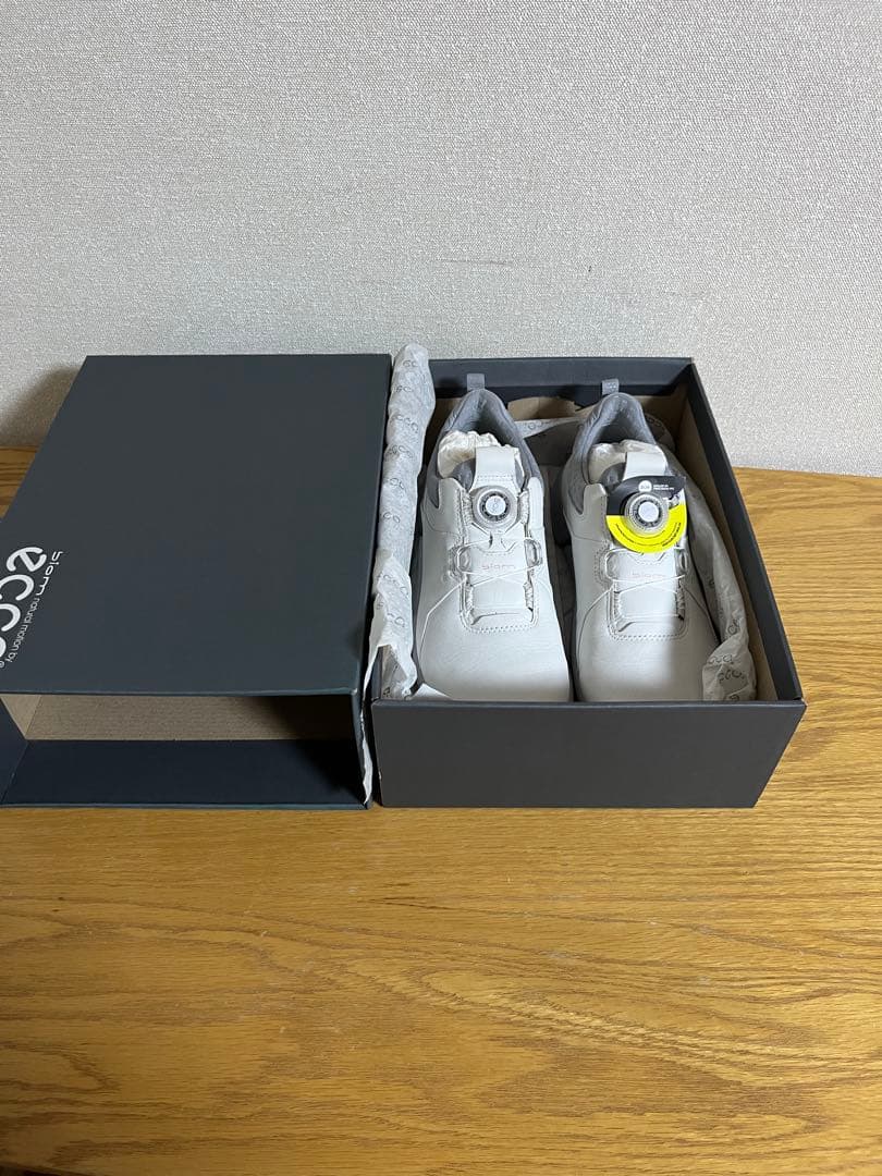 レディース24.5cmECCOゴルフシューズ ホワイト ゴアテックス