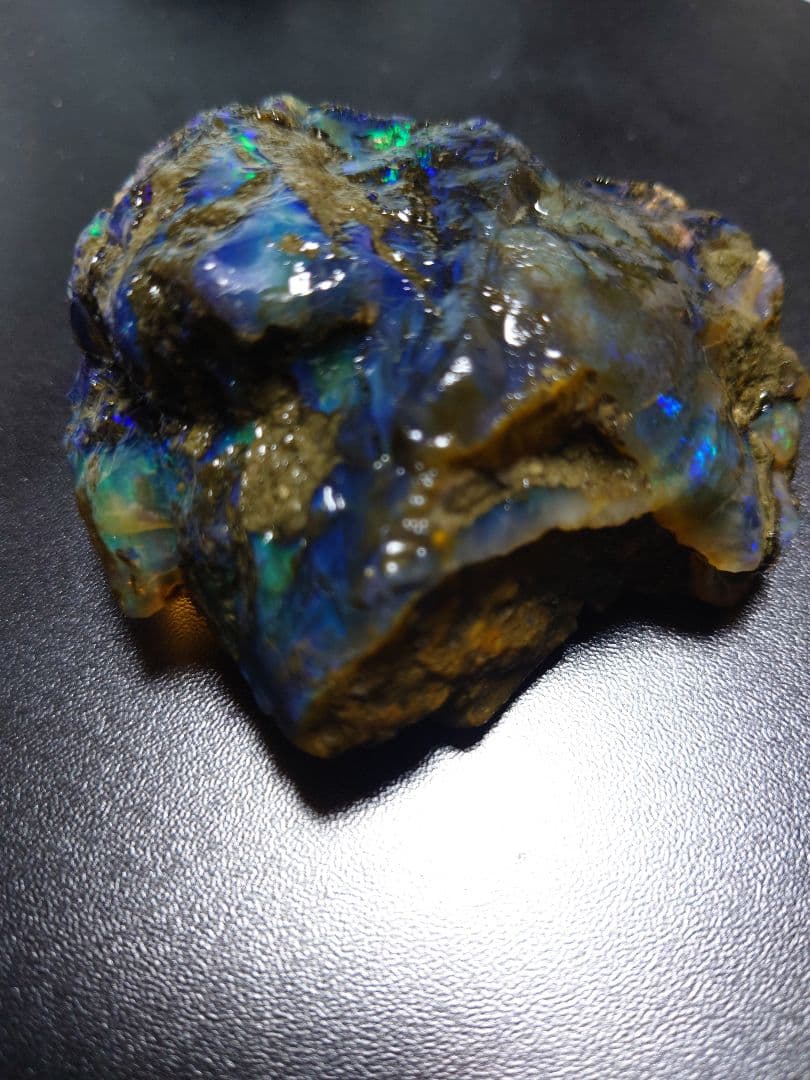 特大 【800CT】 エチオピア カーボン　オパール 原石 青　鉱物標本