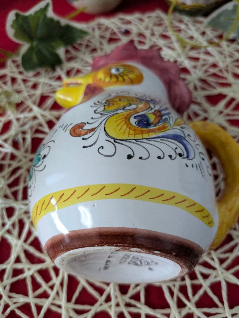 ニワトリピッチャーイタリアアンティーク幸せを守るといわれる一品プレゼントにも