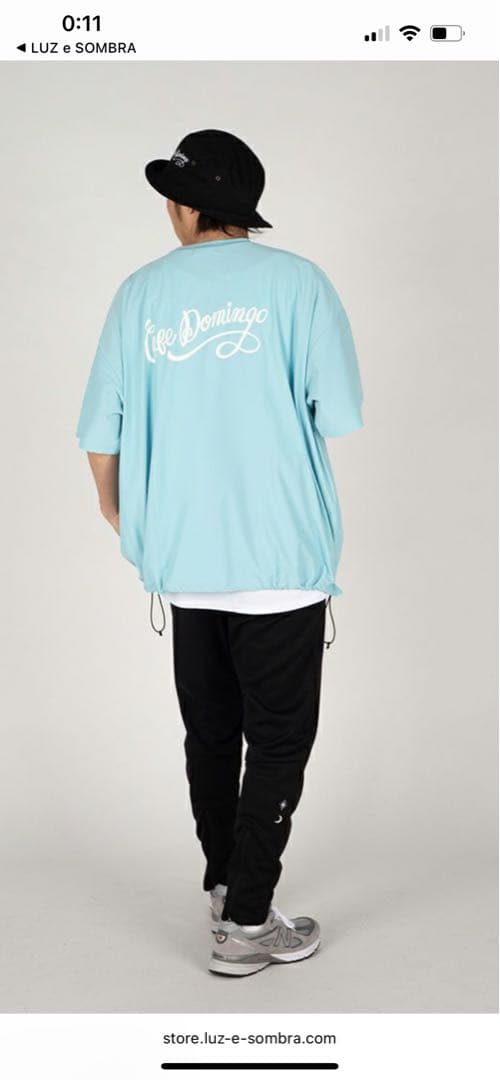 【極美品/Domingo】NJ SQUEEZE TEE 水色 L