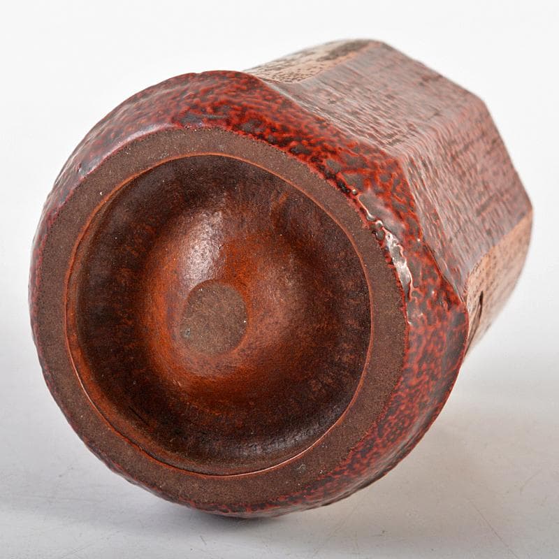 煎茶道具　古竹　霊芝柿刻　蓋置　在銘　V　R5863