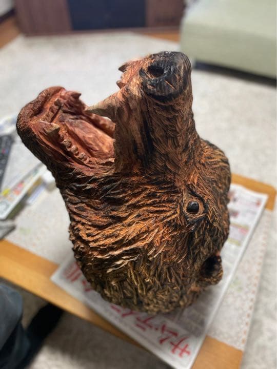 チェーンソーアート　熊　木工　木彫り　一点物
