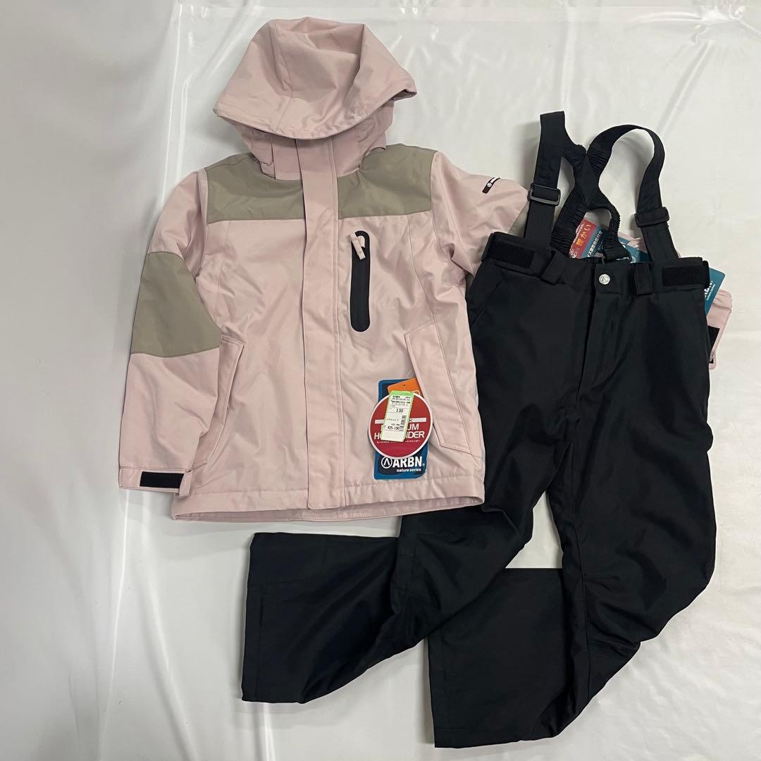 ARBN ピンク×黒 スキーウェア 上下セット130cm AB43WW1533J