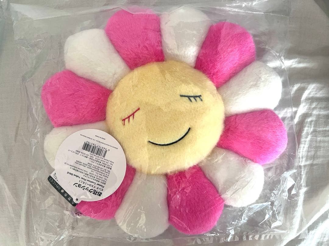 未使用　村上隆　カイカイキキ　お花クッション　S ピンクと白