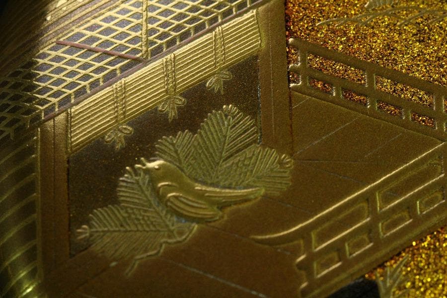 茶道具 輪島塗 初音蒔絵 棗 共箱 美品(K-YC573)