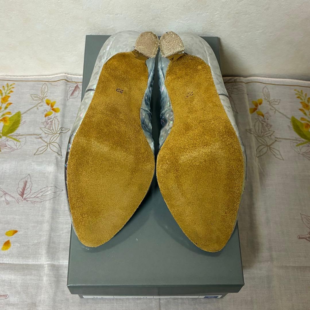 600.Dance　シューズ　22㎝　7㎝ヒール　スタンダード　シルバーダイヤ