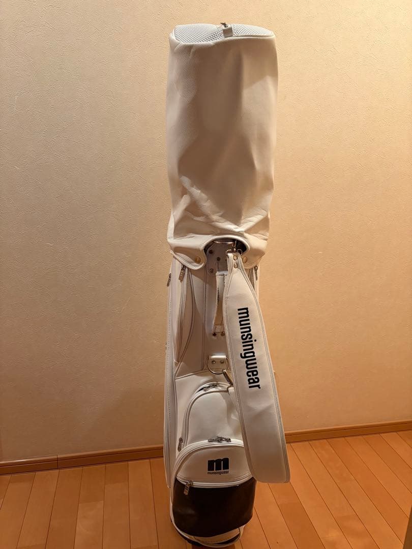 ゴルフ muningwear キャディバッグ ホワイト