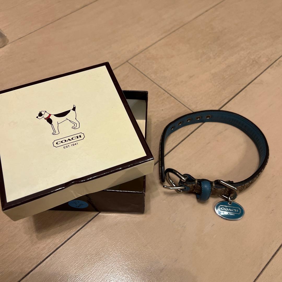 COACH 犬用首輪 ブラウン・ブルー