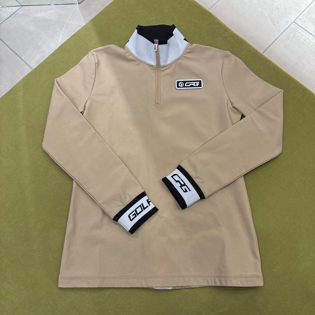 CPG GOLF ベージュ ハーフジップシャツ 2