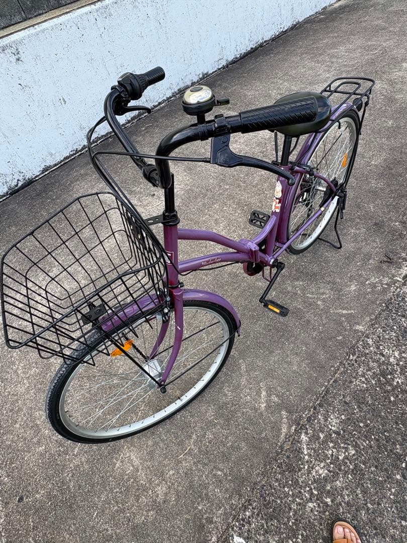 26㌅オートライト変速付き折り畳み軽快車(パープルカラー)