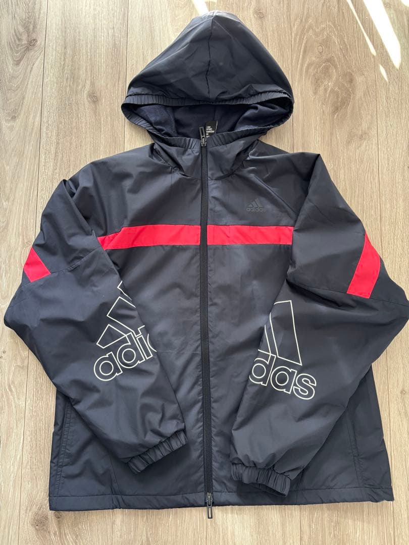 adidas ウィンドブレーカー上下セット 黒/赤