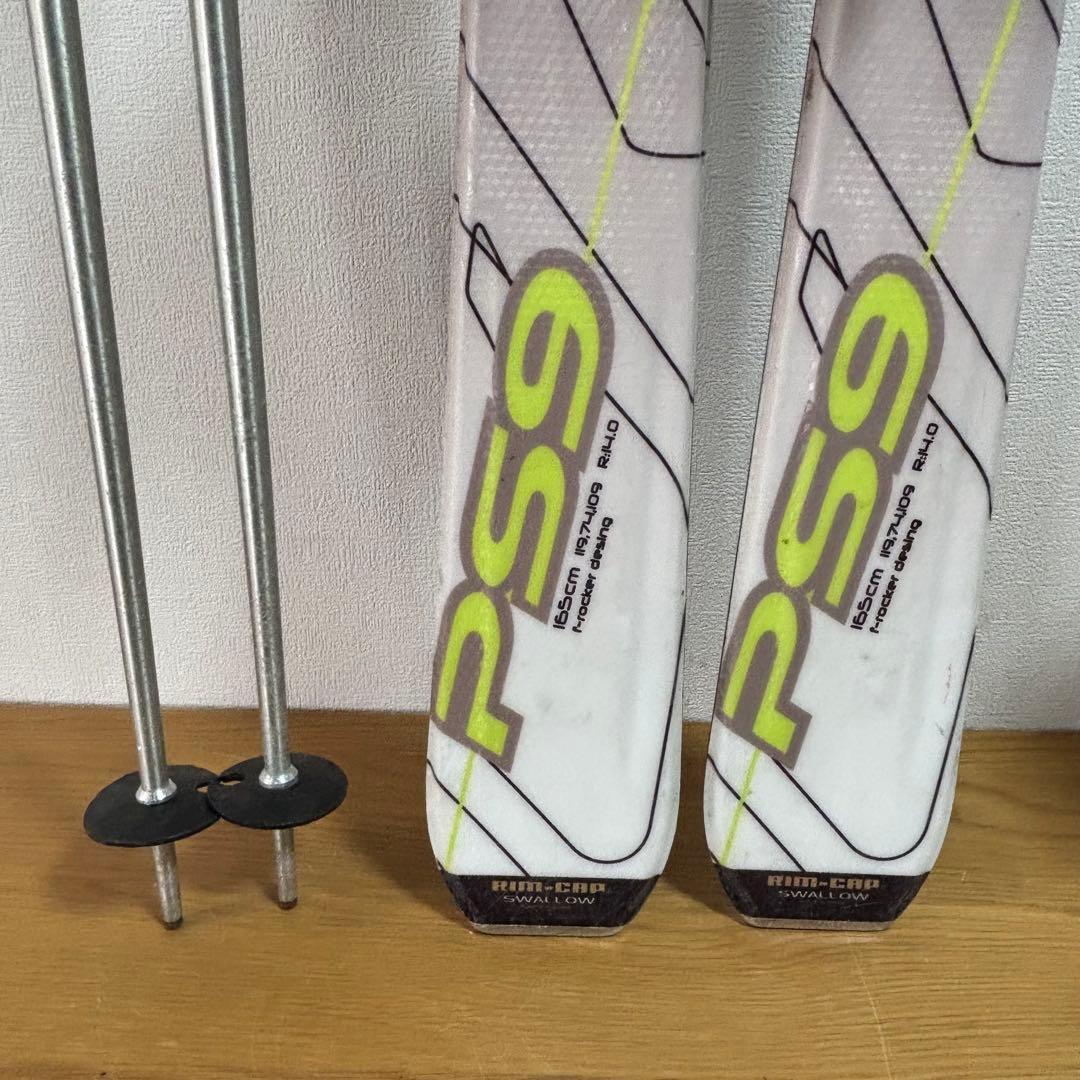 メンズスキー板セット　Swallow 165cm 27-27.5cm ストック付