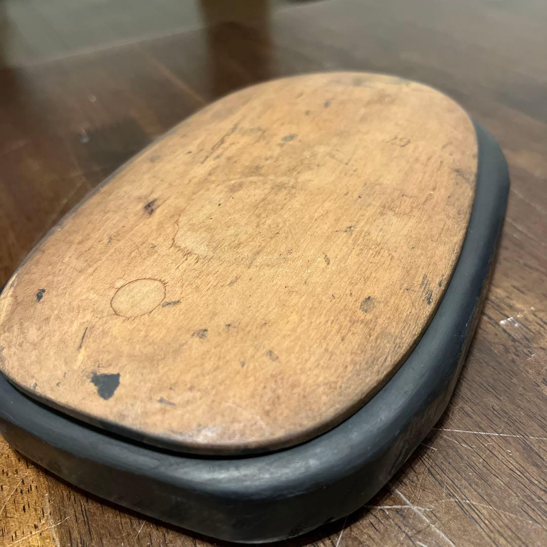 硯　龍渓硯　丁斎作 蓋付き