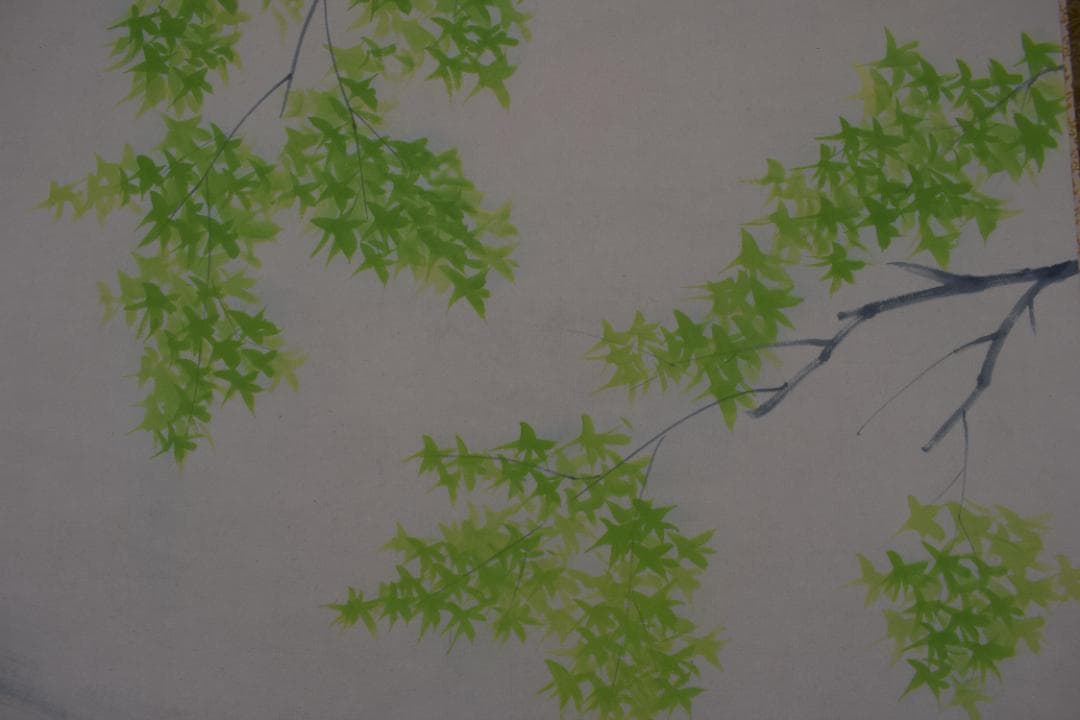 【真作】杉原元人/鮎図/群鮎渓流図/掛軸☆宝船☆Z-377