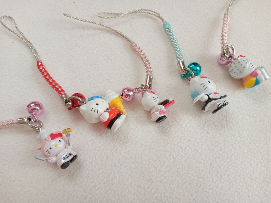 【ゆうパケット】ハローキティ 根付け　飲食店店員さん 5個セット