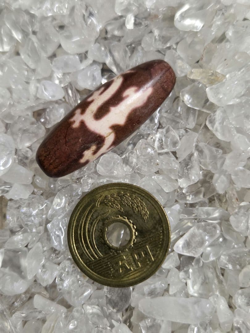 061　天珠　赤色の騎龍観音天珠　dzibeads！