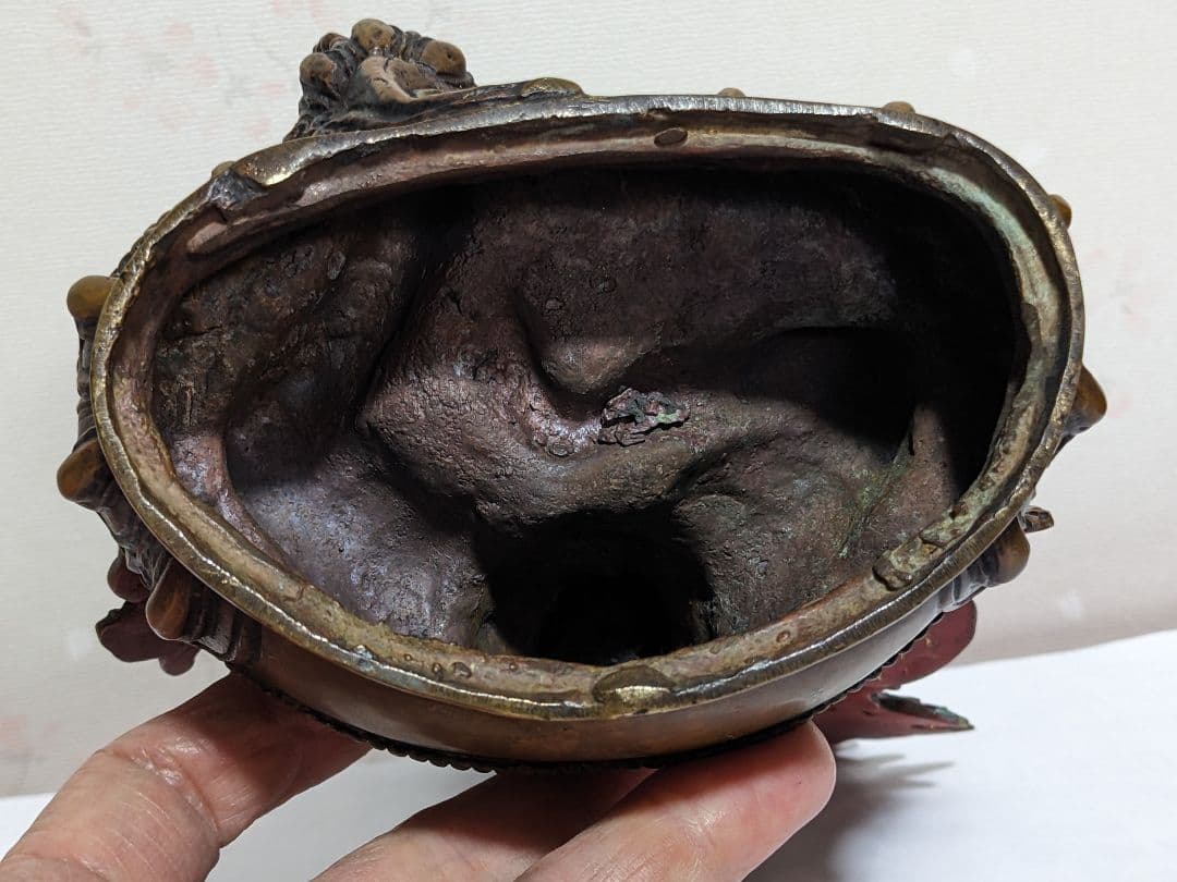 ♦チベット仏教 観音菩薩坐像 中国 古美術品 古玩 仏教美術 仏像 唐金 骨董品