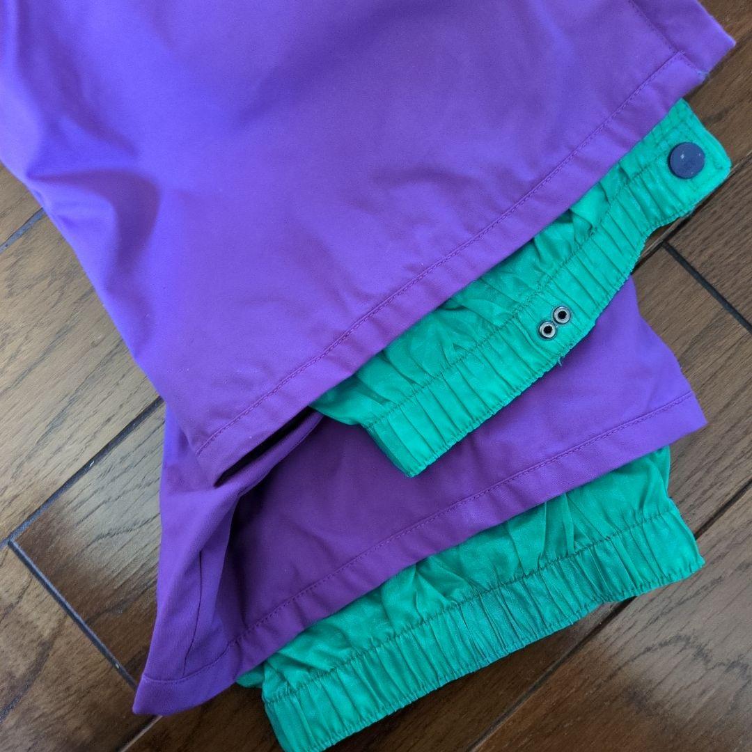 ROXY　スノボウェア　上下セット　Ｍ　ロゴ　総柄　　　パープル　クリーニング済