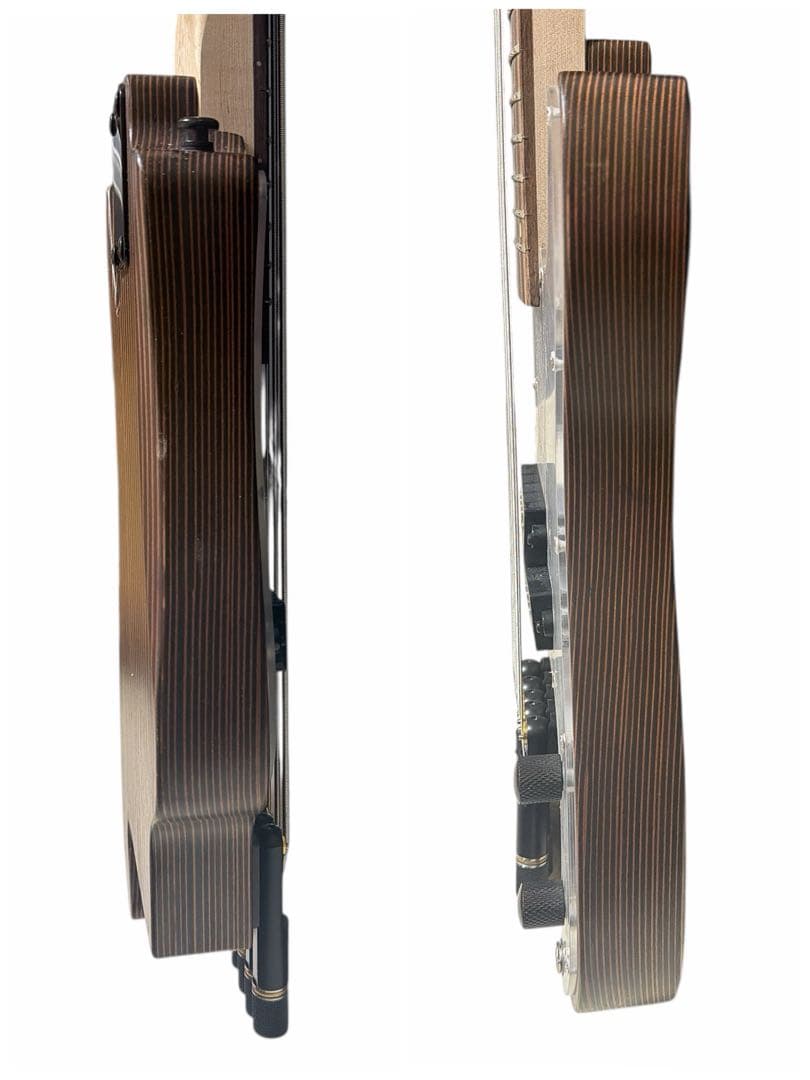 Musoo 5弦エレキベース アクティブ仕様 ロングスケール 木目デザイン