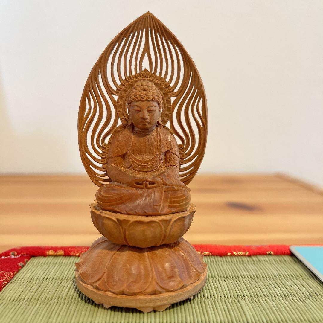 美品　籠山白檀 阿弥陀佛 京都大仏師の作品