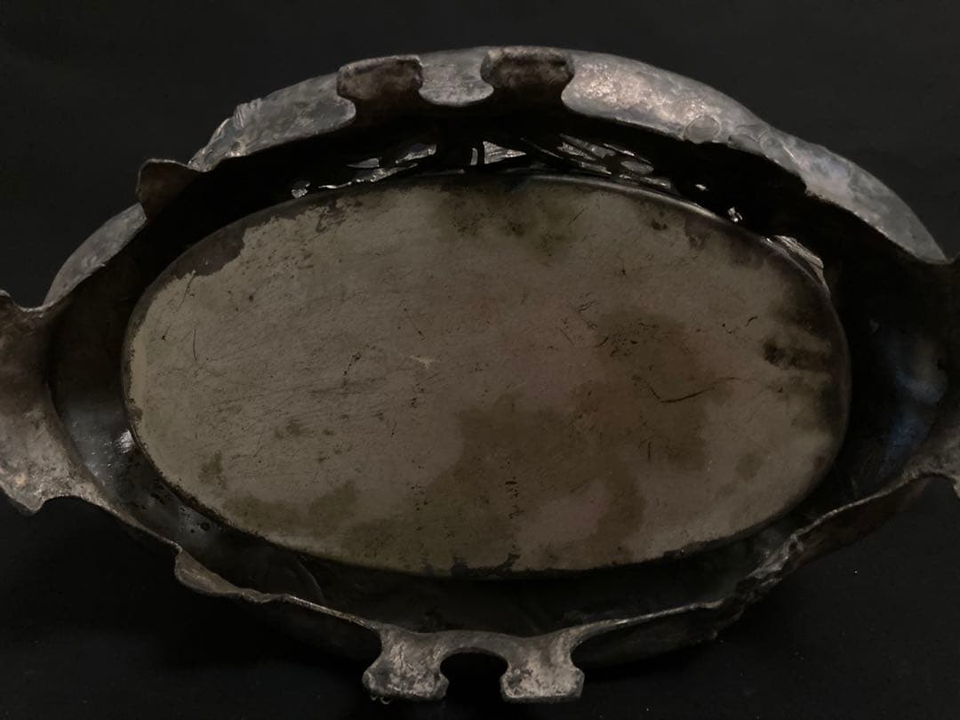 アールヌーボー　ピューター　ジャルディニエール