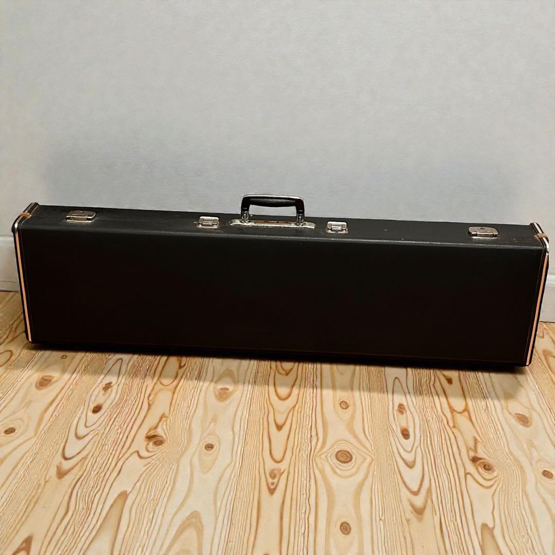 長唄三味線 中棹 硬木棹 木製糸巻・胴掛（五厘大） ハードケース付 現状品