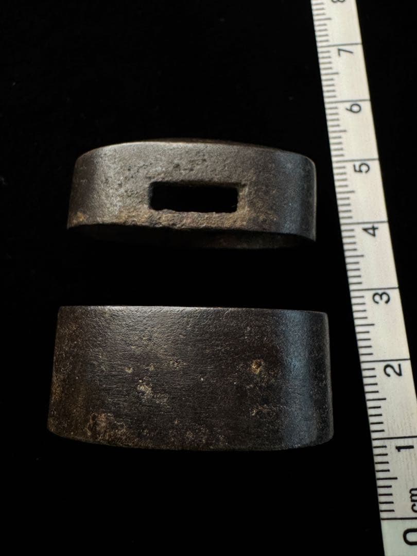 無銘 縁頭 無文図 鉄 拵 日本刀 刀装具 骨董 古美術 江戸時代