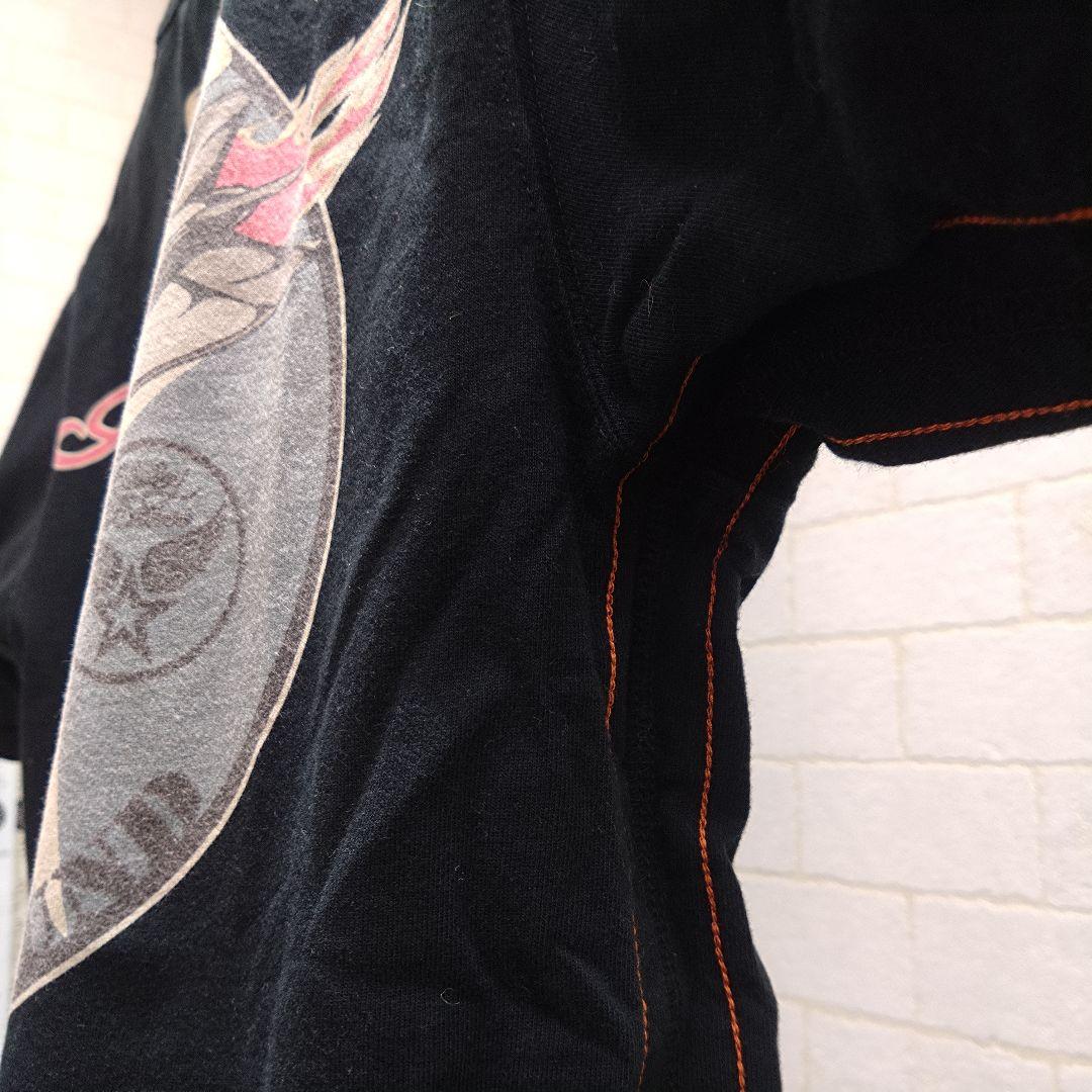 FLAGSTAFF Tシャツ ピンナップガール 黒 刺繍 ミリタリー