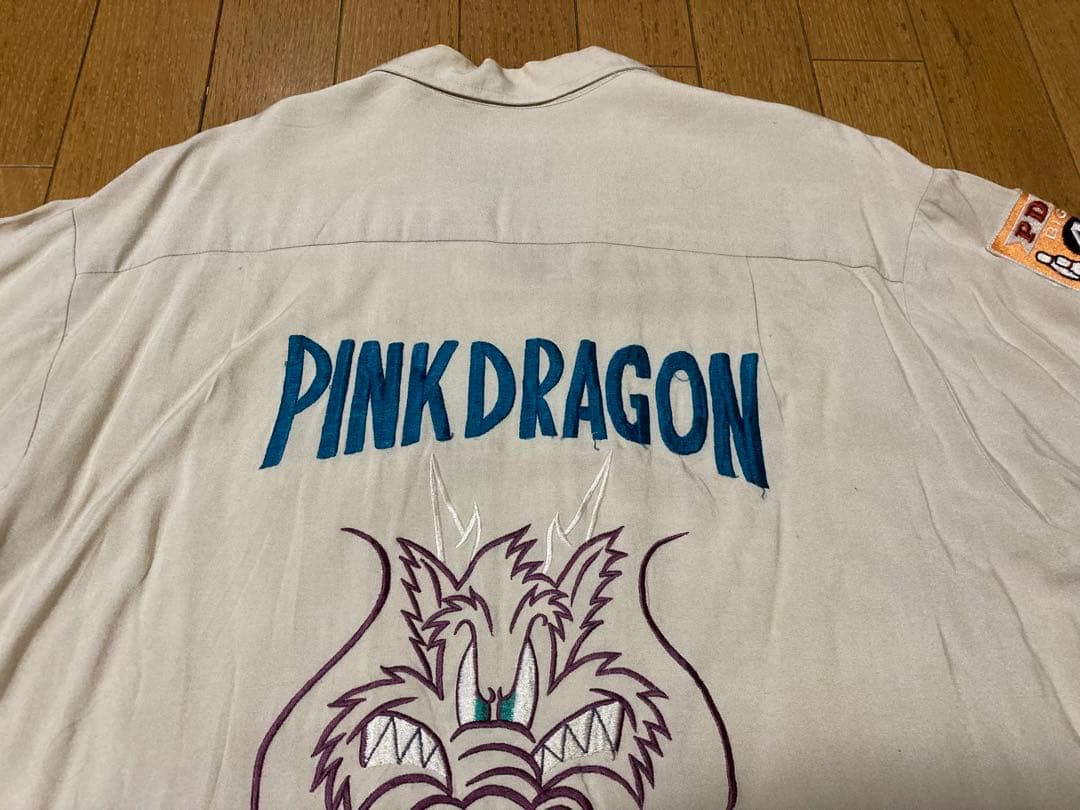 金タグ クリームソーダ ボーリングシャツ 刺繍 90s ビンテージ ロカビリー