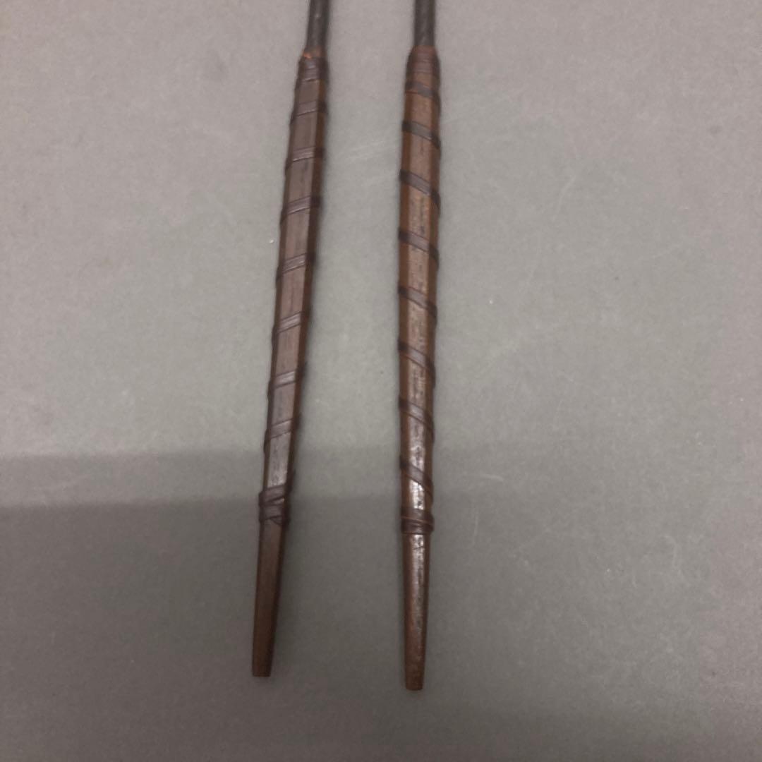 骨董品　茶道具　火箸　桑柄火箸　不染斎好　金谷五良三郎造　共箱　S49HB