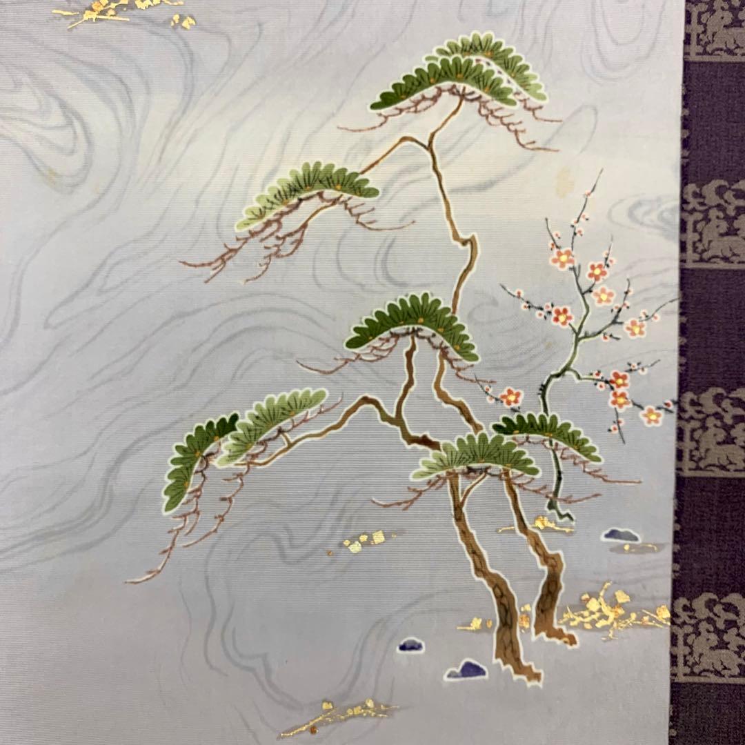 掛軸 田中鈴夫 友禅織 琵琶姫 共箱 染め物 伝統工芸