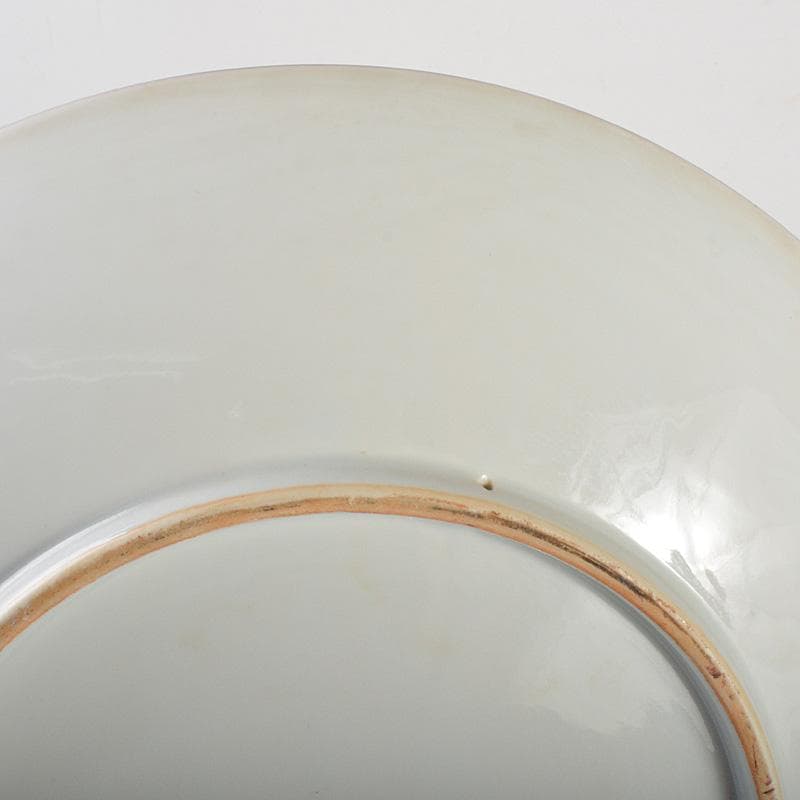 九谷焼　色絵金彩　花文　大皿　飾皿　直径約36㎝　在銘　V　5781C