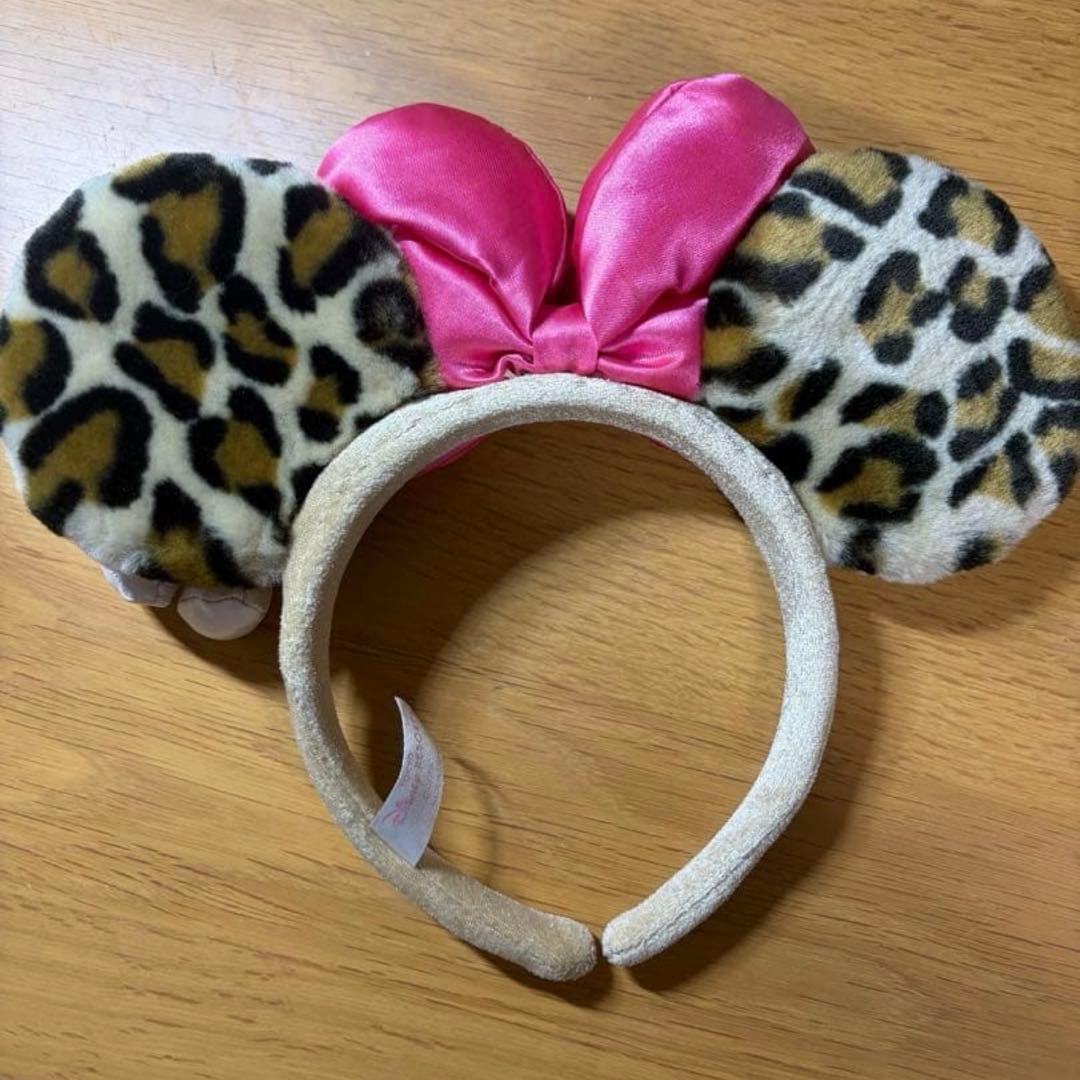 ミニーマウス ヒョウ柄カチューシャ