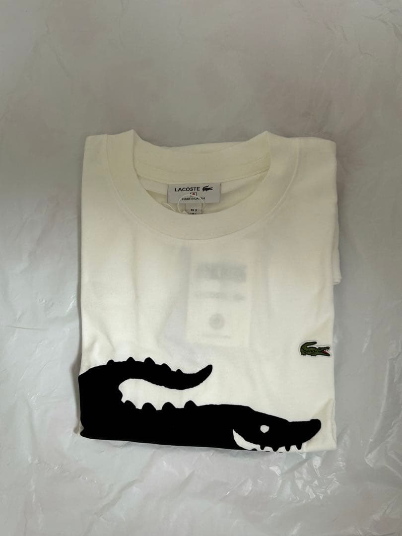 新品未使用 ワニロゴTシャツ白Lサイズ LACOSTE×ONE PIECE②
