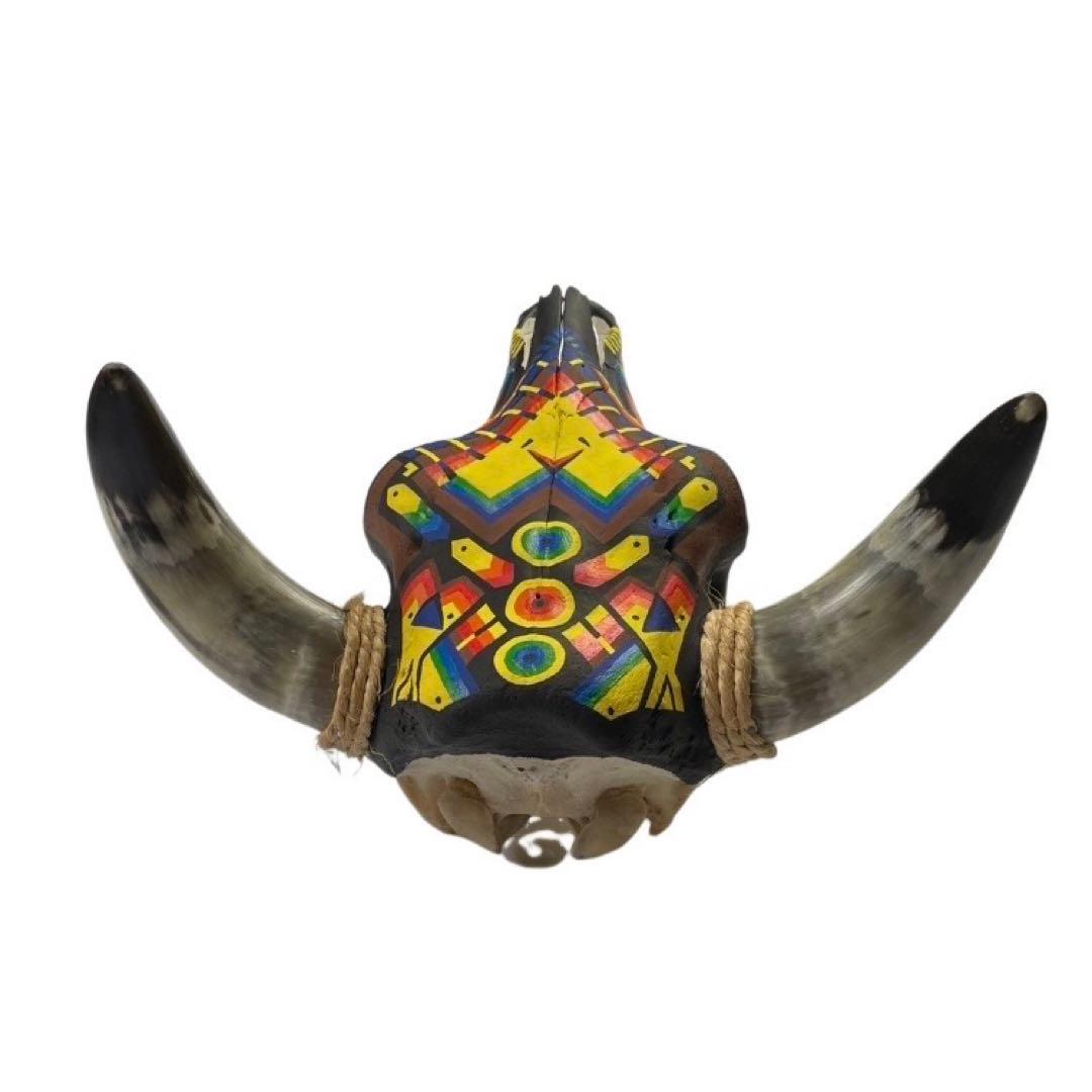 リアルカウスカルヘッド オブジェ 壁掛け 特注ペイント メキシコ