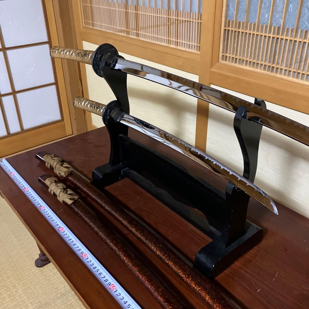 模造刀　波紋のある日本刀 2本セット