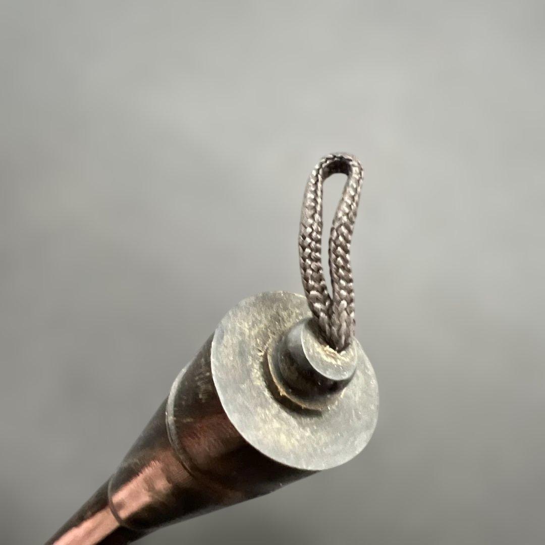 使用品　大筆　三国志上海工藝　竹の山水漆工芸　両端水牛角使用　穂先 6.3cm