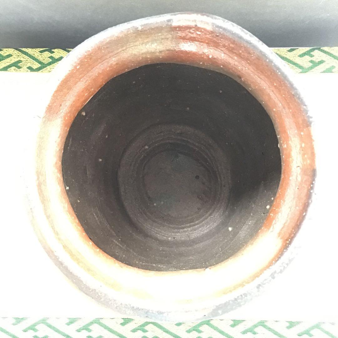 茶道具　常滑焼　種壷水指　天神窯　山田健吉　妙玄斎書付　替蓋栞共紙箱S220MS