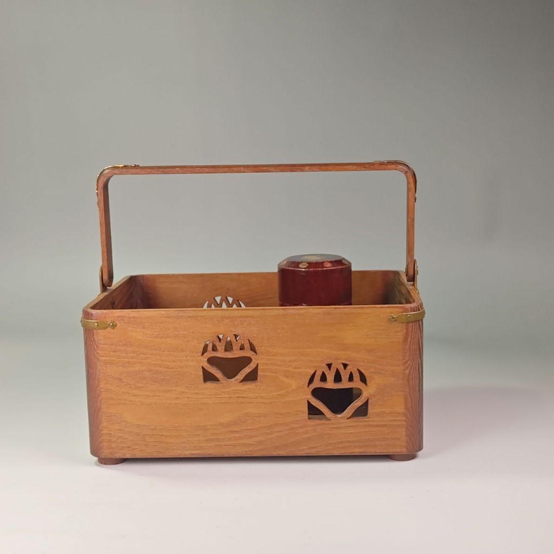 ウ320 煙草盆『大崎雄斉作』『鵬雲斎好桐透か桑手付　莨盆　莨入付　共箱』茶道具