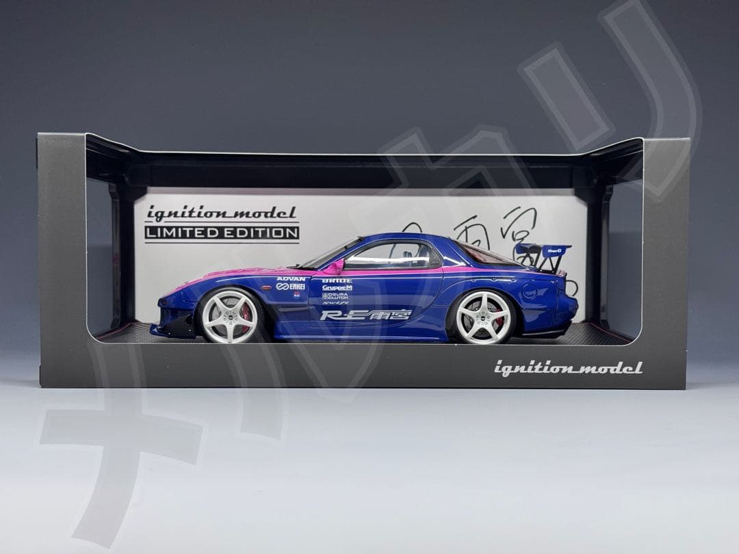 IG 1/18 マツダ RX-7 FD3S RE雨宮 ブルー ピンク フィギュア