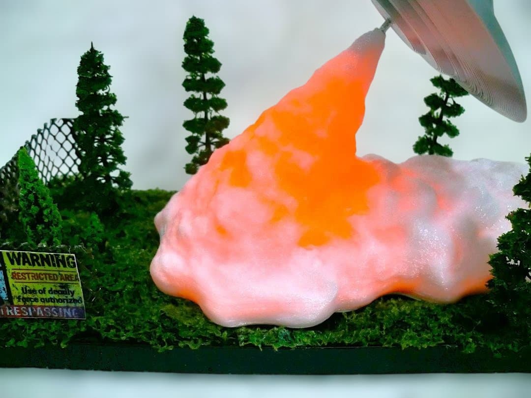 エリア５１UFOジオラマシリーズ火炎放射グレイフィギュアセット