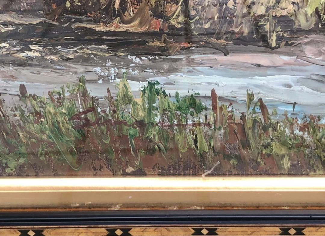 『真作』サルトリ・マリア・ルイサ　風景画 /油絵 油彩画 絵画　イタリア作家