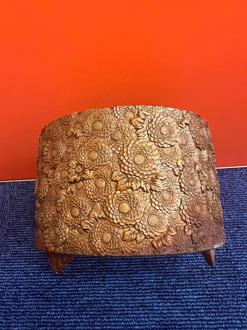 1160 佐野宏采造　透かし彫刻　菊花模様香炉