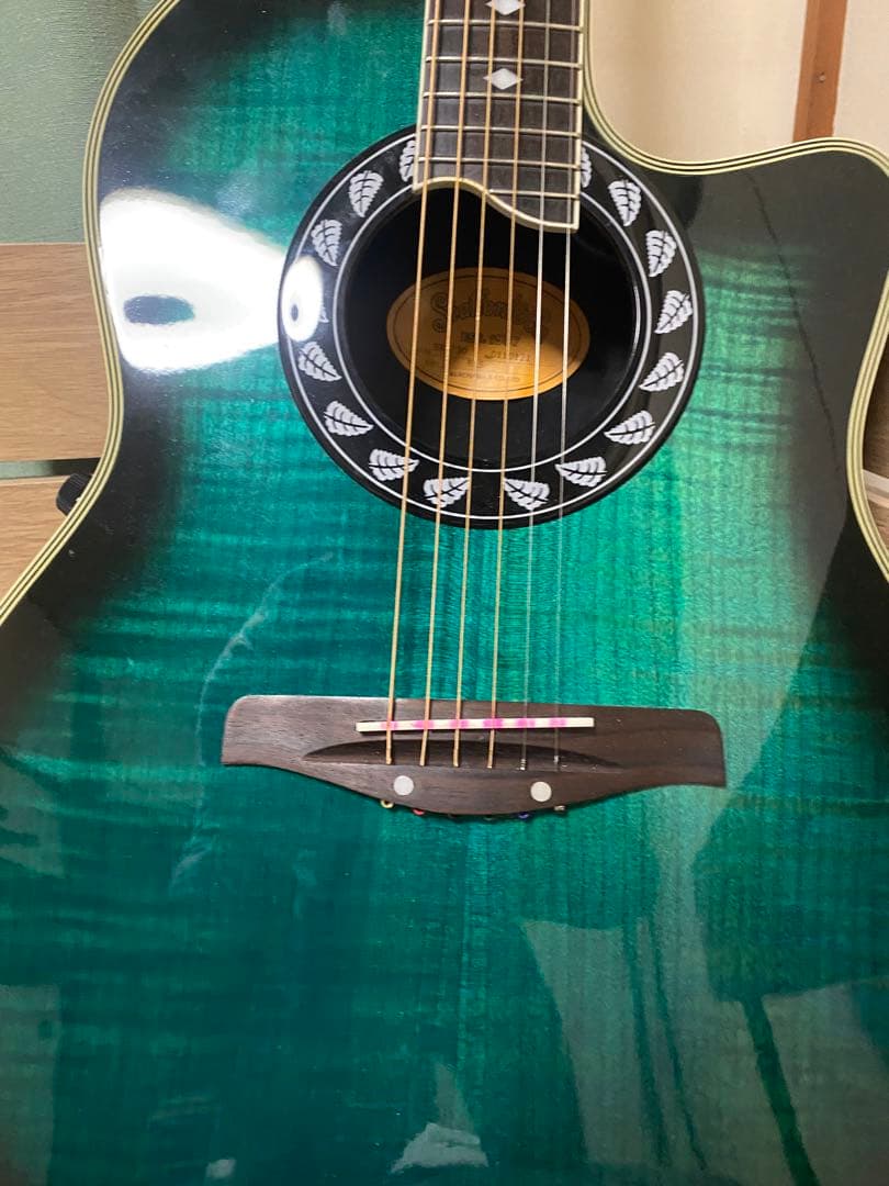 エレアコ　アコースティックギター グラデーショングリーン