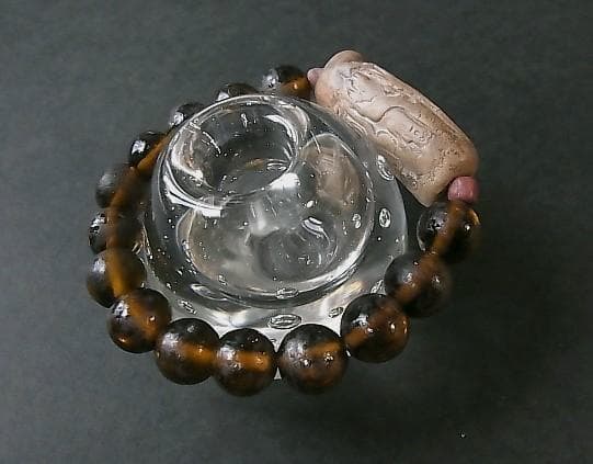 ★Y0302★アンティーク　ブレスレット　テラコッタ　ガラスビーズ